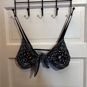 Black Paisley Bikini Top